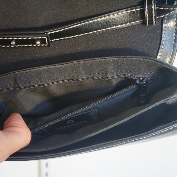 💚 VINTAGE LIZ CLAIBORNE Black Mini Crossbody Bag (OS) - Picture 9 of 15